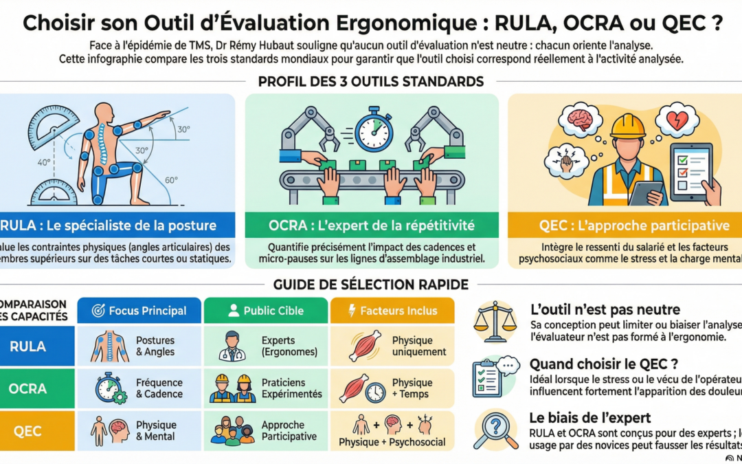 RULA, QEC, OCRA : Quel outil d&rsquo;évaluation choisir pour vos situations de travail ?
